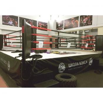 Ринг боксерский IRON KING Айрон Кинг с боев. зоной 6,1 х 6,1 м., на помосте 7,8 х 7,8 м. высотой 1 м. - SPORTSMAN завод спортивного инвентаря VASIL