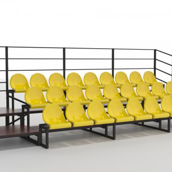 Трибуна сборно-разборная 3-х рядная на 27 мест (без навеса) - SPORTSMAN завод спортивного инвентаря VASIL