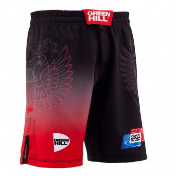 MMS-3851 ШОРТЫ ДЛЯ MMA Р.L КРАСНО-ЖЕЛТЫЕ - SPORTSMAN завод спортивного инвентаря VASIL