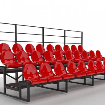 Трибуна сборно-разборная 3-х рядная на 30 мест (без навеса, лестниц, боковых поручней) - SPORTSMAN завод спортивного инвентаря VASIL