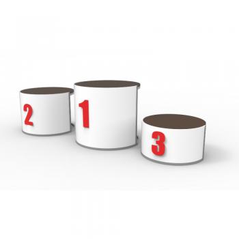 Пьедестал круглый Эконом ПЭ-5 600х600х380 мм для индивидуального награждения - SPORTSMAN завод спортивного инвентаря VASIL