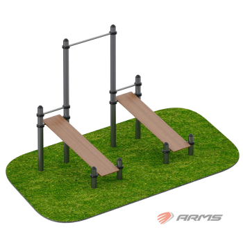 Скамья для пресса с турником ARWOK014 уличная Armssport ARMS - SPORTSMAN завод спортивного инвентаря VASIL