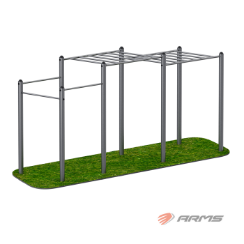 Рукоход двойной разноуровневый с турниками ARWOK015 уличный ARMS - SPORTSMAN завод спортивного инвентаря VASIL