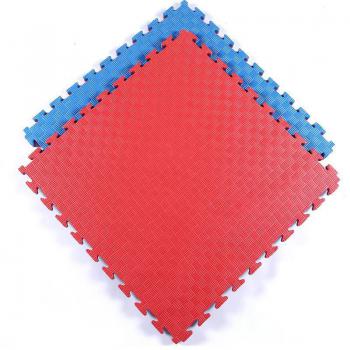 Будо-маты Проф пазл 2 см красно синие с зацепом ласточкин хвост 45 шор S-Dostavka будо мат татами рисовая соломка татами vasil - SPORTSMAN завод спортивного инвентаря VASIL