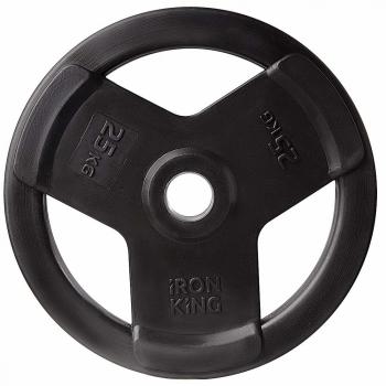 Диск обрезиненный с 3-мя хватами 25 кг IRON KING Айрон Кинг - SPORTSMAN завод спортивного инвентаря VASIL