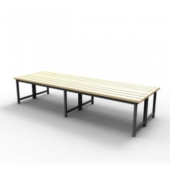 Лавка для раздевалок двойная с пластиковыми рейками скамья LD 100/73/40 1 метр black step - SPORTSMAN завод спортивного инвентаря VASIL