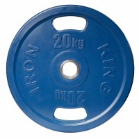 Диск обрезиненный с 2-мя хватами 20 кг синий IRON KING Айрон Кинг - SPORTSMAN завод спортивного инвентаря VASIL